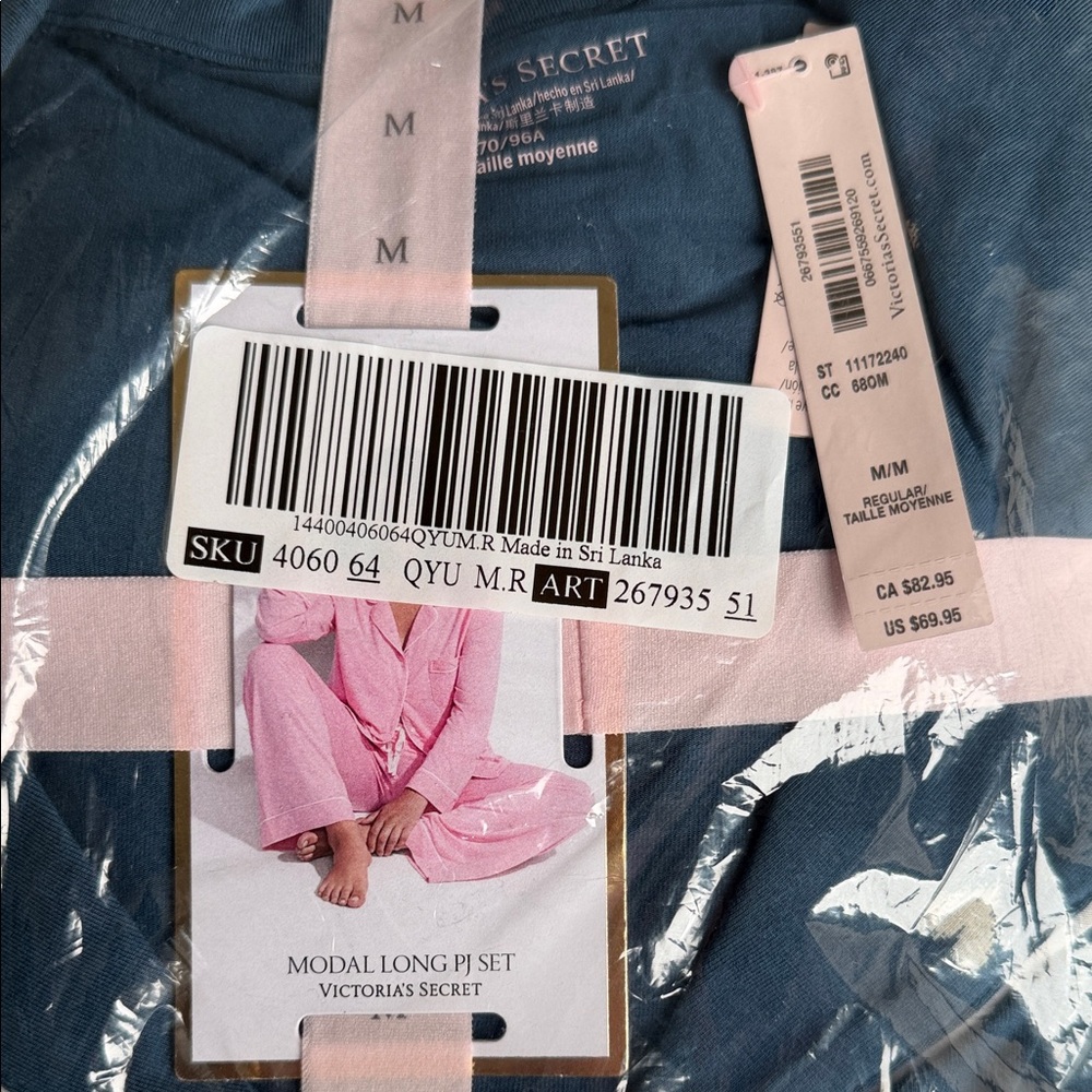 Women's Victoria’s Secret Blue Heart Pajama Set - Picture 2 of 4